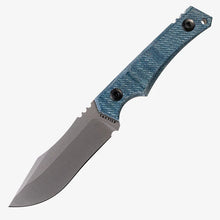 Load image into Gallery viewer, Fixed blade knife with a blue handle on a white background
