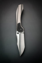 Load image into Gallery viewer, Brian Brown Raptor V3 knife with a satin blade on a dark background