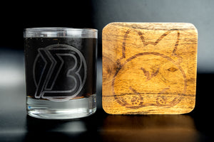 Whiskey Glass and Coaster Set